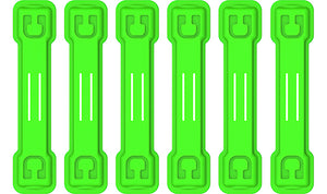 6-Pack Small Elastic and Magnetic Cable Clips (for earbud cords and alike) - New Fluo Colors by Cloop