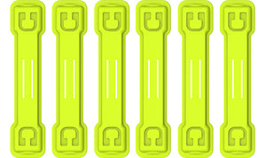 6-Pack Small Elastic and Magnetic Cable Clips (for earbud cords and alike) - New Fluo Colors by Cloop