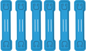 6-Pack Small Elastic and Magnetic Blue Cable Clips for earbud cords and alike by Cloop