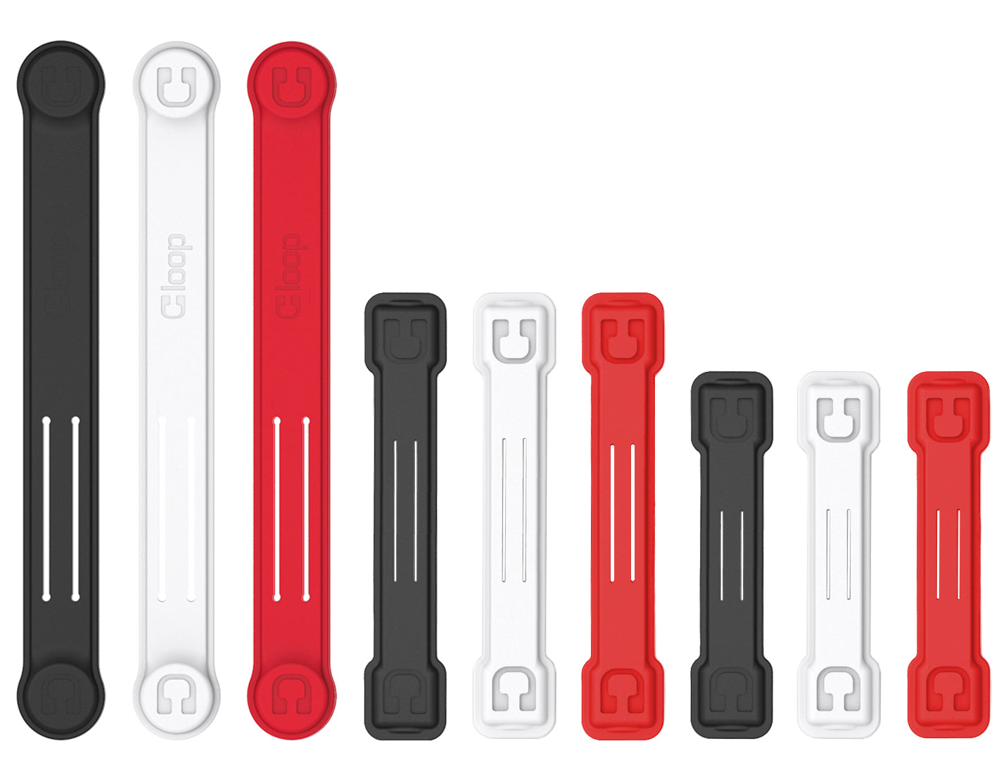 9-Pack Elastic and Magnetic Cable Keepers all Sizes Combo (3SM + 3LG + 3XL) by Cloop